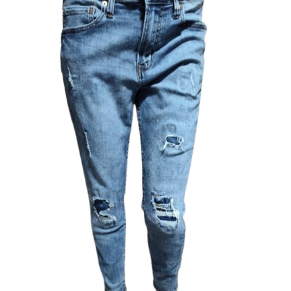 Aeropostale Super Skinny Men's Distressed Blue Jeans Size 32/30 Medium Washed